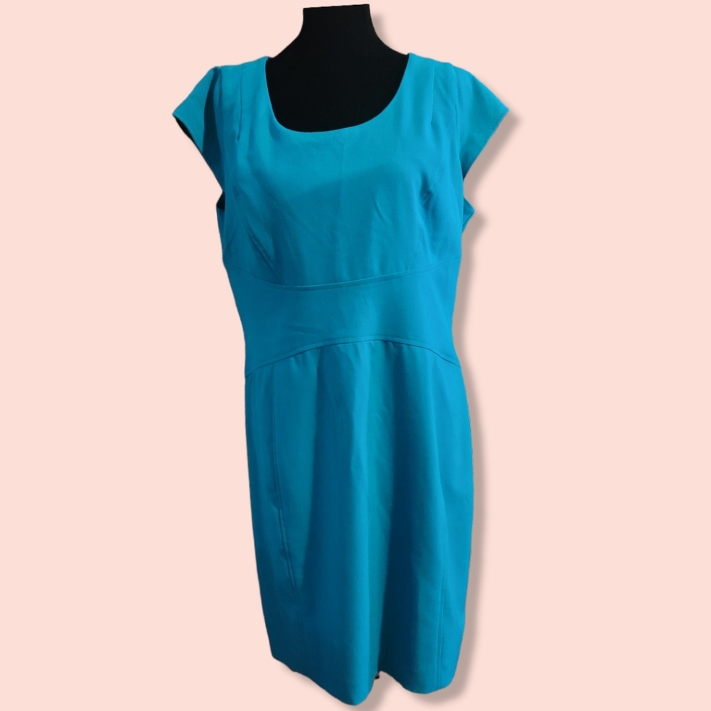 Marc New York Andrew Marc   Teal Fitted Sheath Dress Size 12